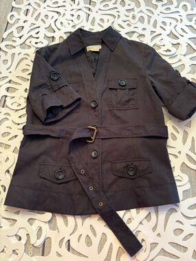 MICHAEL Michael Kors Black Belted Utility Jacket